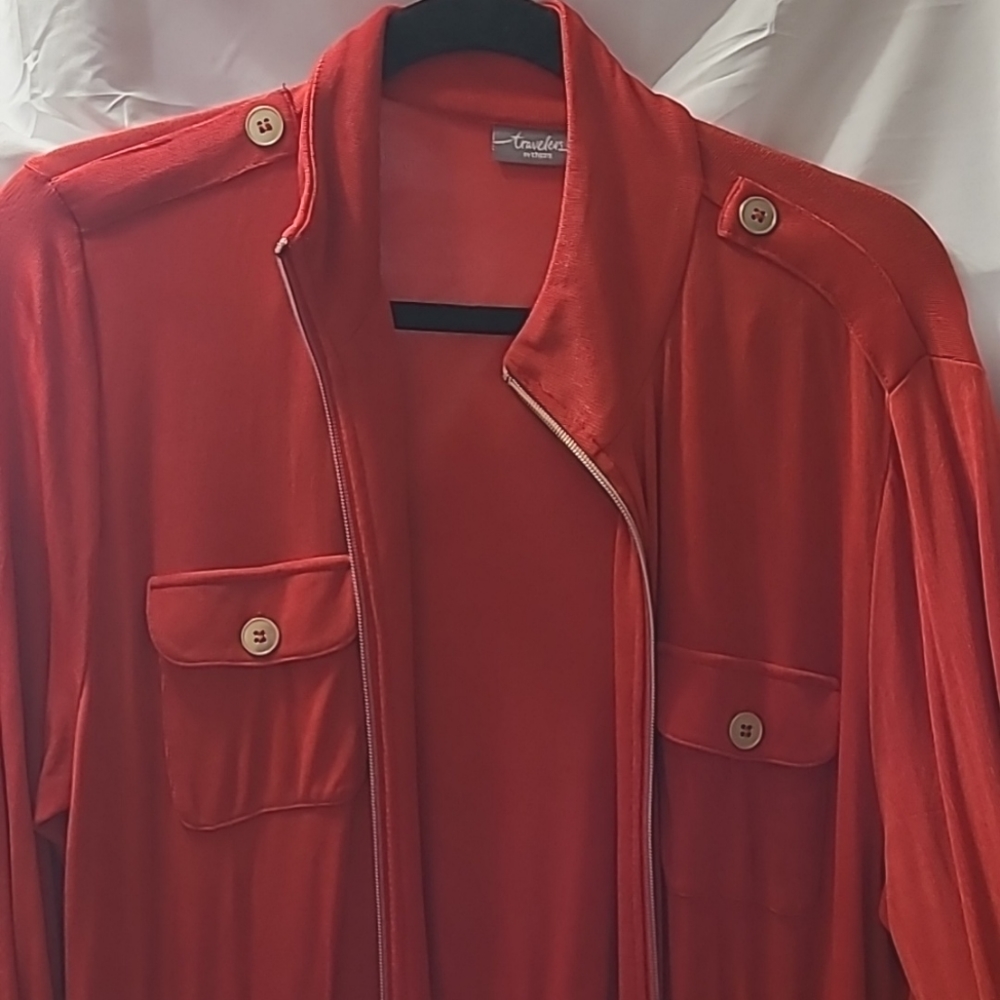 Chico's Travelers red jacket